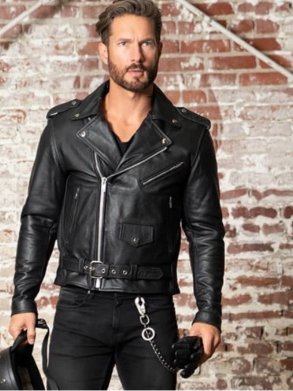 NWT Viking Cycle/Nomad USA Angel Fire Black Leather Motorcycle Jacket Sz 4XL